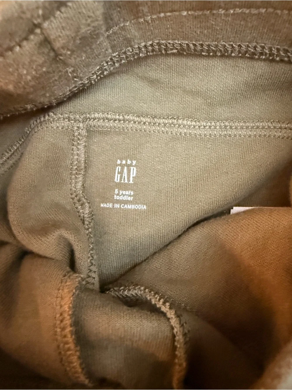 GAP Olive Kids Fleece Joggers with Drawstring
